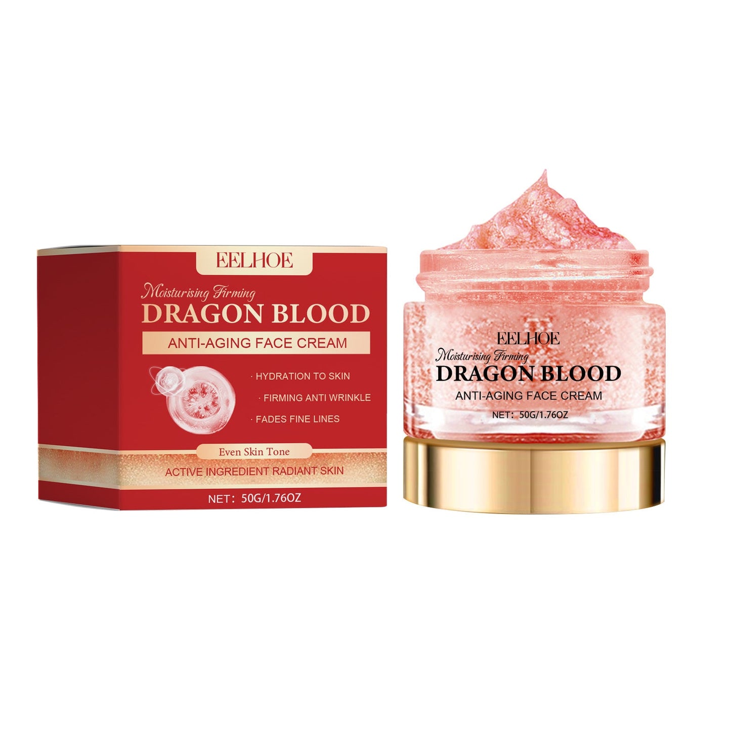 EELHOE Dragon's Blood Moisturizing Cream fades fine lines, refines pores, moisturizes, brightens skin tone, and tightens skin 