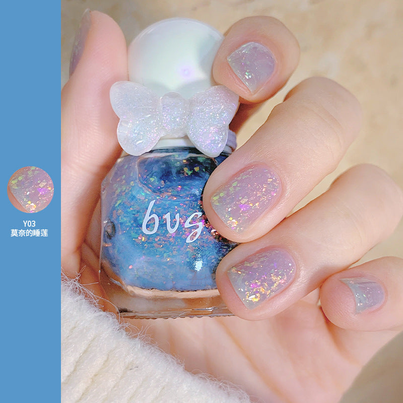 BVG small diamond 10ml water-based nail polish can be torn off without baking, naturally air-dried, floral multi-color for beginners