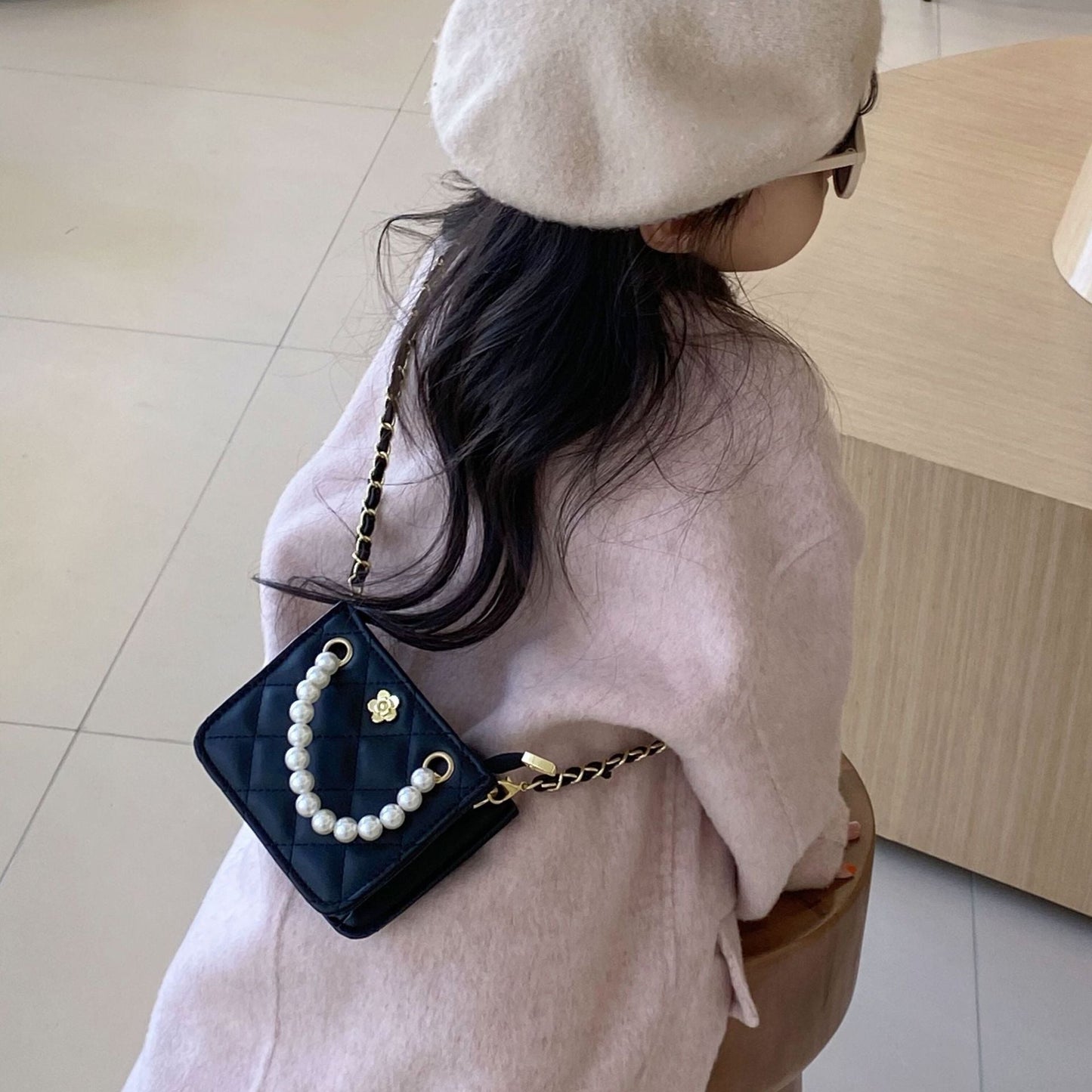 Pearl handbags for women fashion small Chanel style crossbody bag advanced chain shoulder bag texture parent-child bag wholesale