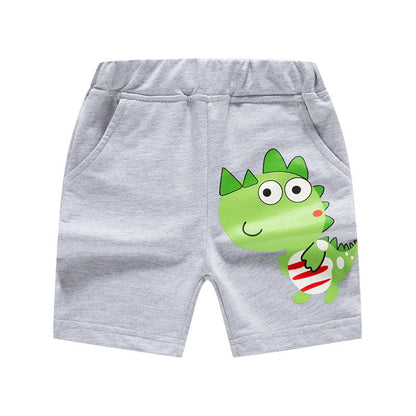 2024 new children's shorts pure cotton cartoon summer bottoms Korean style knitted casual pants boys shorts