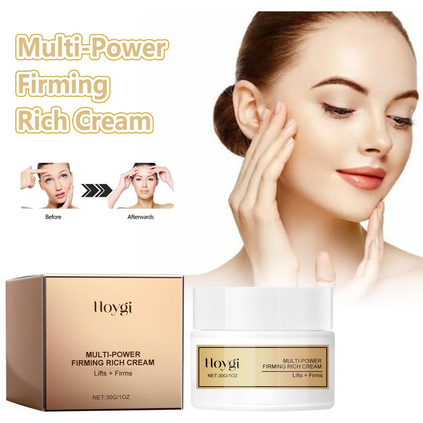 Hoygi wrinkle-reducing and firming cream reduces fine lines around the eyes, moisturizes and tightens the skin, replenishes moisture and anti-wrinkle cream 