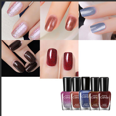 Yu Linna cross-border wholesale factory direct sales can not be peeled off a piece of toe nail polish set without baking