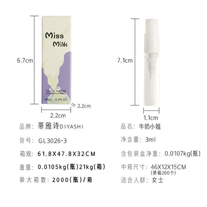 Internet celebrity fragrance 3ml trial pack perfume women's perfume Q version test tube perfume sample wholesale cheap substitute big brand perfume 