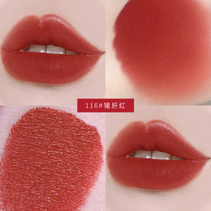 NOVO Retro Small Tube velvet lipstick ផ្តល់សំណើម និងរលោង មិនងាយរសាយ គ្រឿងសម្អាងមានច្រើនពណ៌ និងជាប់បានយូរ មានលក់ដុំ 