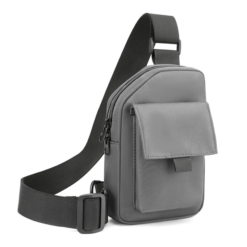 Fashionable chest bag men's fashionable sports crossbody bag trendy solid color shoulder bag casual all-match mobile phone bag wholesale