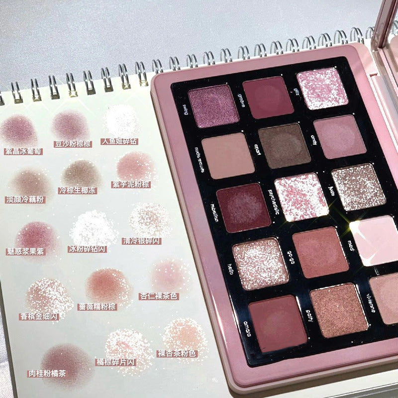 DIKALU Natasha 15-color eyeshadow European and American cement tray rose tray retro earth color eyeshadow tray cross-border