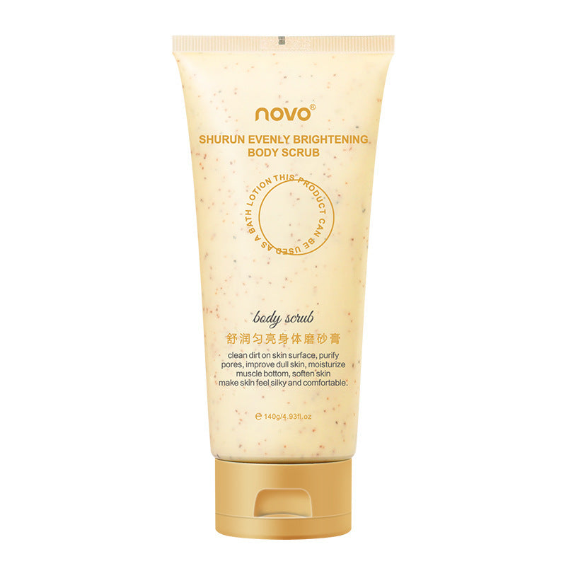 NOVO Body Scrub ខ្លួនអោយស និងភ្លឺរលោង  ផ្តល់សំណើម ផ្តល់សំណើម បំបាត់មុន ជាំ អាចម៍រុយ ស្បែកស ទាំងបុរស និងស្រ្តី ល្អប្រើនៅរដូវក្តៅ