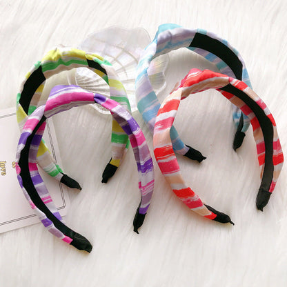 European and American knotted headband female head buckle fabric hairpin striped hair cave fashionable simple hair bundle French headband hair accessories female