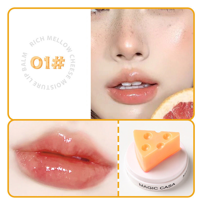 MAGIC CASA cheese lipstick ក្រែមផ្លាស់ប្តូរសីតុណ្ហភាព ក្រែមលាបមាត់ថ្លា ផ្តល់សំណើម ពណ៌ផ្កាឈូក មិនងាយរសាយ