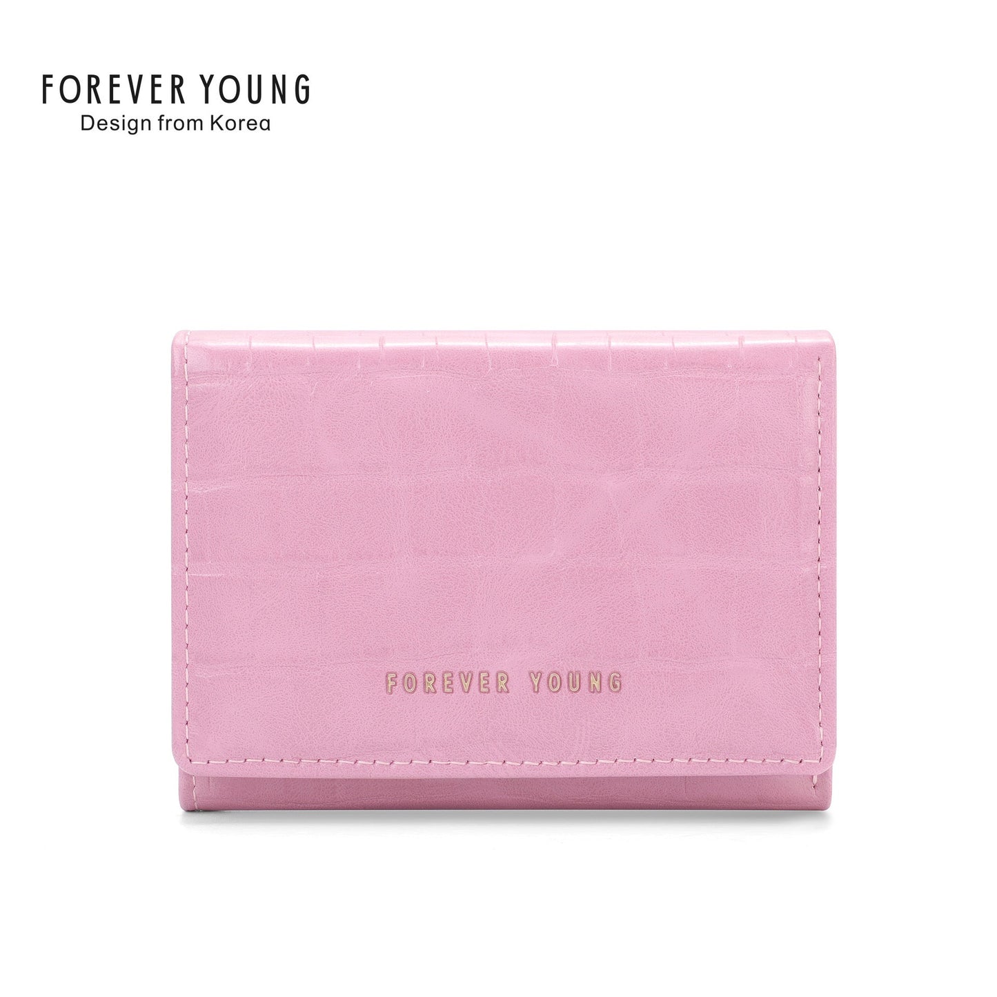 Wesson forever young wallet women's short stone pattern three-fold coin purse multifunctional ins simple wallet 