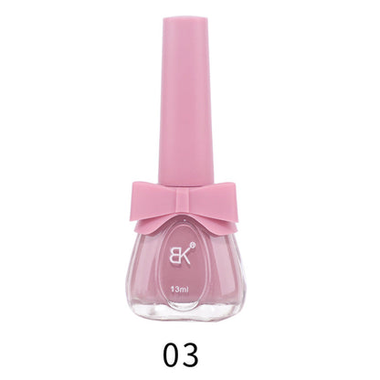 BK new 18-color seven-day water-based nail polish pure color no-bake autumn and winter style net red white macaron 13ml