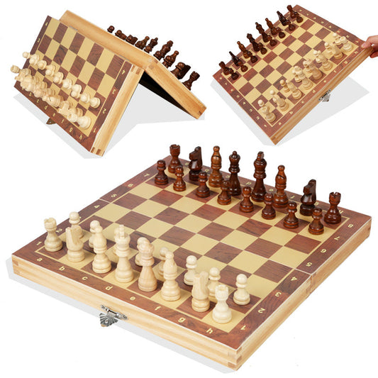 Children's wooden adult chess game early childhood intelligence parent-child interactive table game chess educational toys