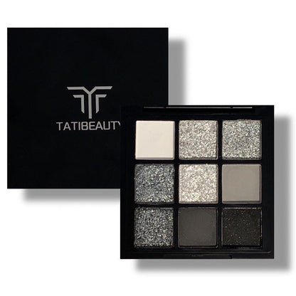 Internet celebrity cold sweet cement nine-color eyeshadow palette dark punk black and white gray metal pearl light European and American smoky makeup cross-border