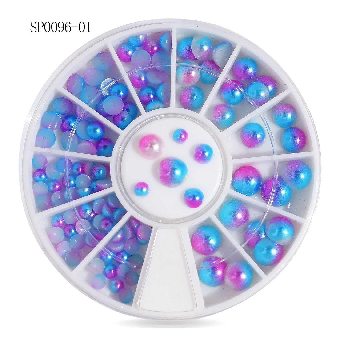 Cross-border nail art accessories nail flat bottom fantasy alloy diamond special-shaped white AB rhinestone accessories 12 grid turntable wholesale