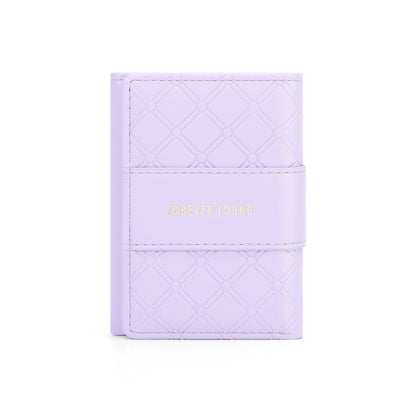 forever young wallet short women's high-end short tri-fold fashion pu coin purse diamond card bag 