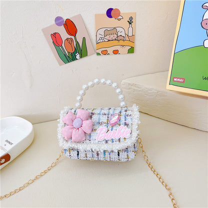 New Children's Shoulder Bag Cute Princess Coin Purse Little Girl Pearl Handbag Children's Crossbody Bag Wholesale