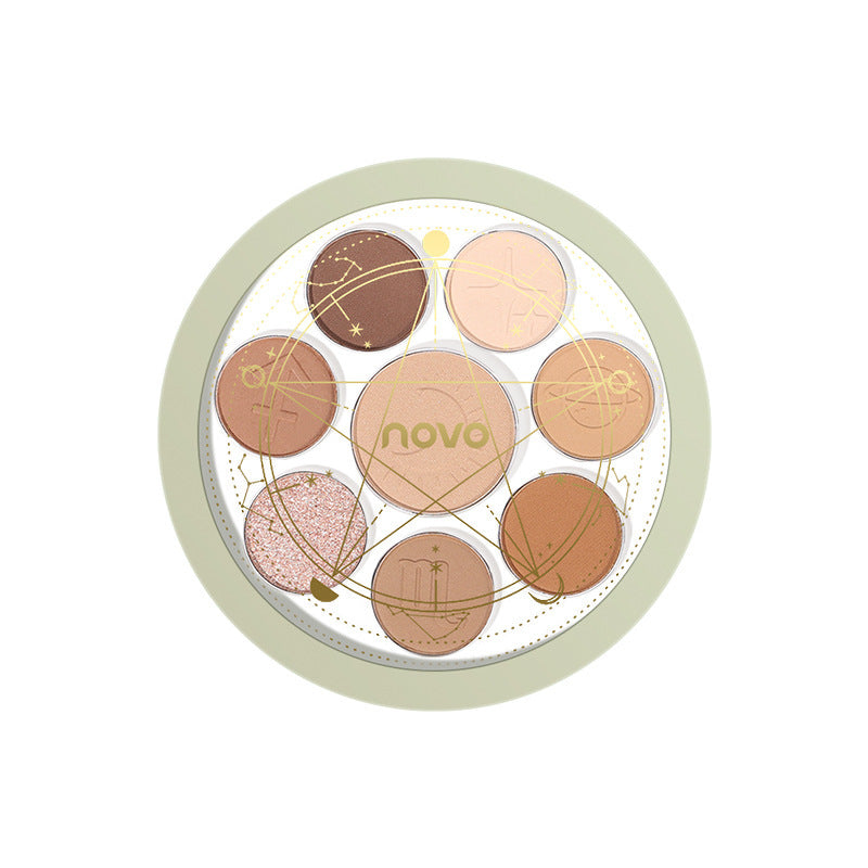 NOVO soft glitter galaxy crystal eyeshadow palette pearly matte nude milk coffee earth color daily versatile eyeshadow wholesale