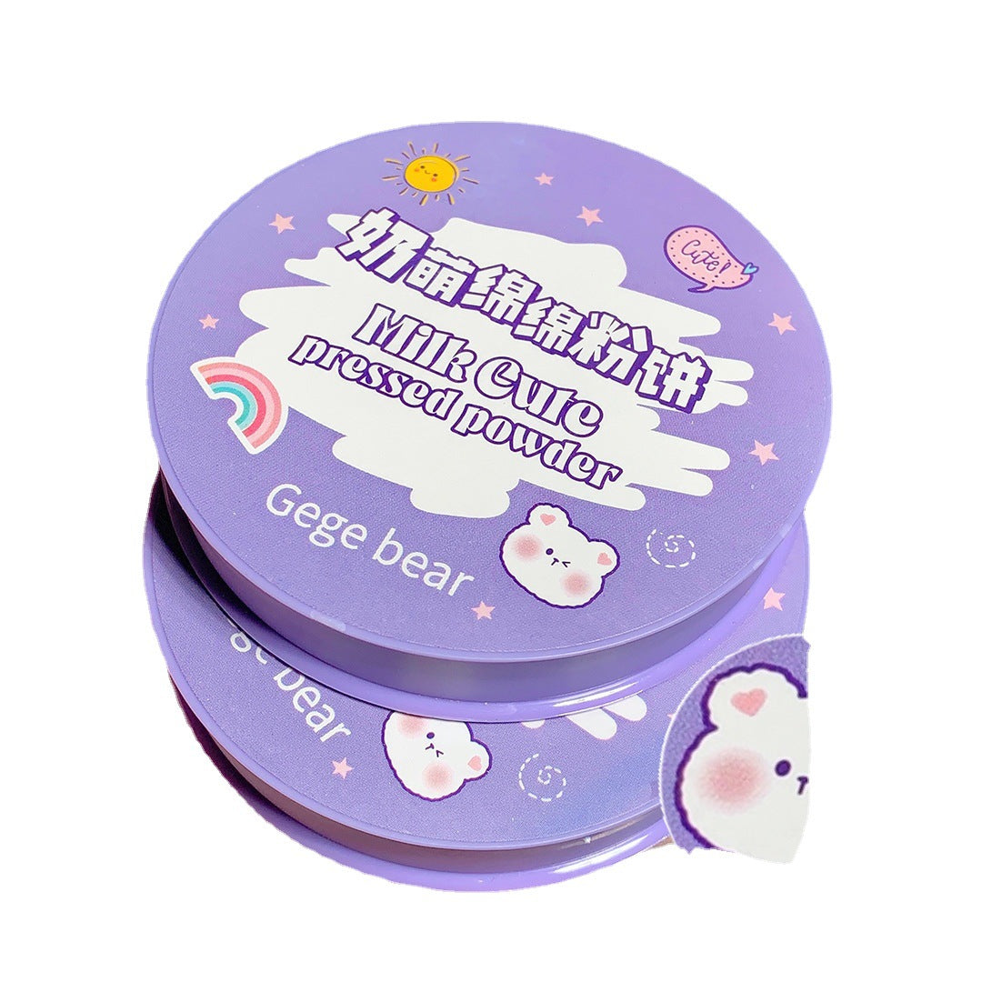 Gogo Bear Milk Cute Pet Bear Powder Biscuits Wet Dual Use Concealer Brightens Skin Tone Makeup Naturally Not Easy to Remove Makeup Cross-border