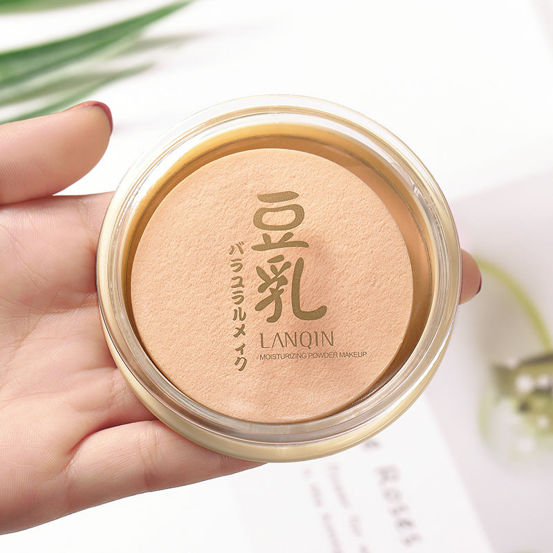 LANQIN Japanese concealer makeup soybean milk powder repair whitening makeup long-lasting clear moisturizing powder authentic