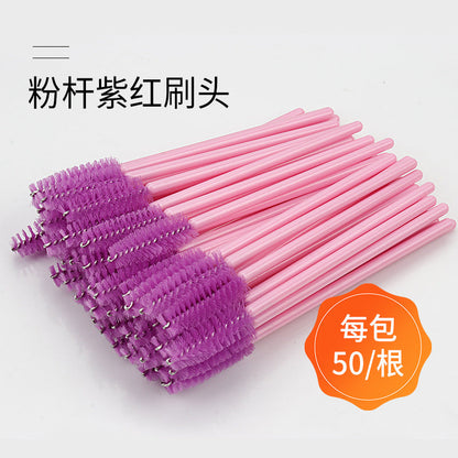 Disposable portable nylon eyelash brush eyelash curling comb powder rod rose red rod makeup brush eyebrow comb