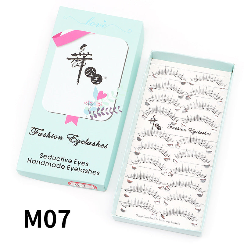 Dancing Princess False Eyelashes Factory Cross-border Supply Sharpened Eyelashes Women 10 Pairs Natural Style One-piece Eyelashes