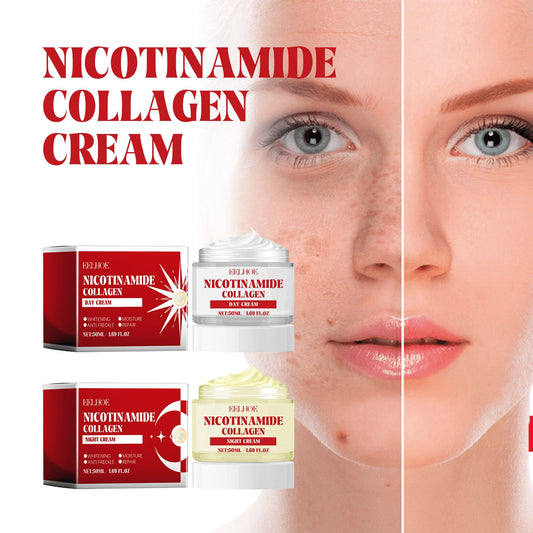 EELHOE Niacinamide Cream ផ្តល់សំណើម ផ្តល់សំណើម ពន្លឺ ផ្តល់សំណើម ធ្វើឱ្យស្បែកស ជួសជុលស្បែក ក្រែមលាបថ្ងៃ Melanin និងក្រែមពេលយប់ 