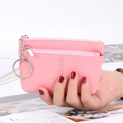 Genuine leather women's coin purse coin card holder short small handbag zipper key bag mini wallet wholesale 