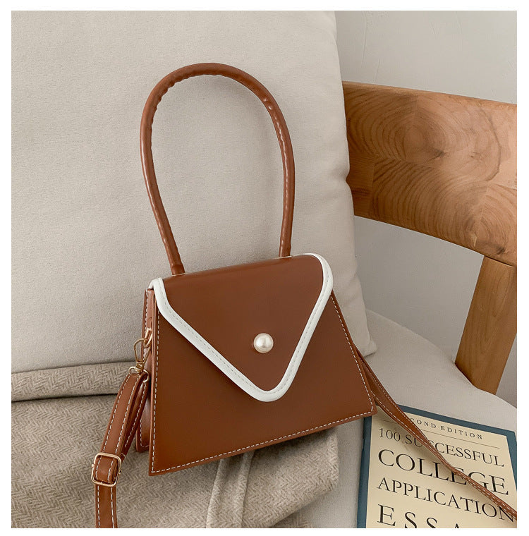 Fashion trend French bag women's bag 2024 autumn new retro fashion hand-held small square bag shoulder messenger bag 