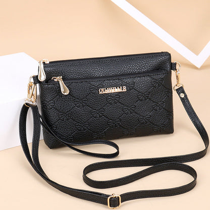 Women's bag new style shoulder bag soft leather mobile phone bag fashion messenger bag women simple handbag Korean style women's small square bag 