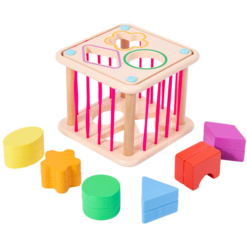 Wooden creative rainbow building blocks Sesele infant and young children color perception grasp training early education educational toys 