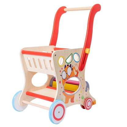 Factory direct sales new multifunctional children's hand-pushing toy shopping cart toddler wooden supermarket trolley toy car