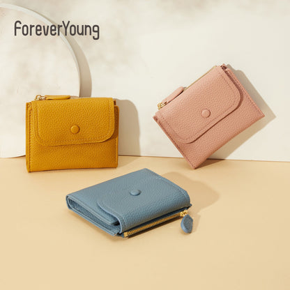 forever young wallet ladies short multifunctional coin purse Korean fashion card holder cross-border wholesale 