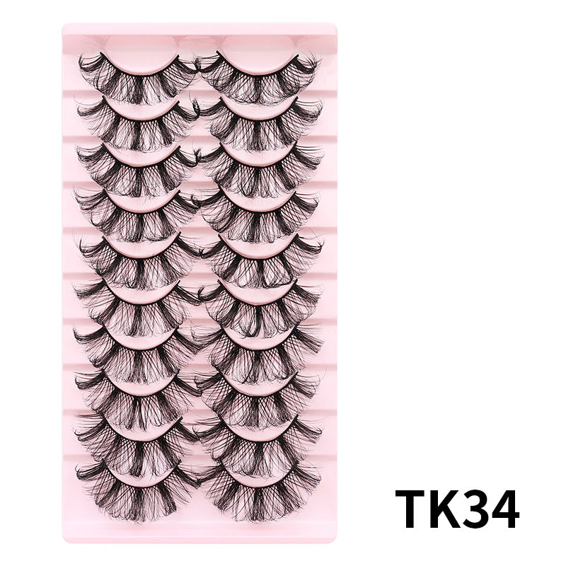 DINGSEN false eyelashes factory cross-border stable supply 10 pairs of DD holiday eyelashes Russian curling set