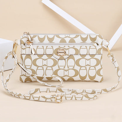 2024 New Japanese and Korean Style Shoulder Bag Fashionable All-match Crossbody Bag Women's Small Square Bag Simple Clutch Bag Mobile Phone Bag 