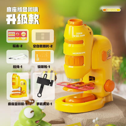 Cross-border children's high-definition 200x microscope toy science and education enlightenment primary and secondary school students science experiment outdoor toy