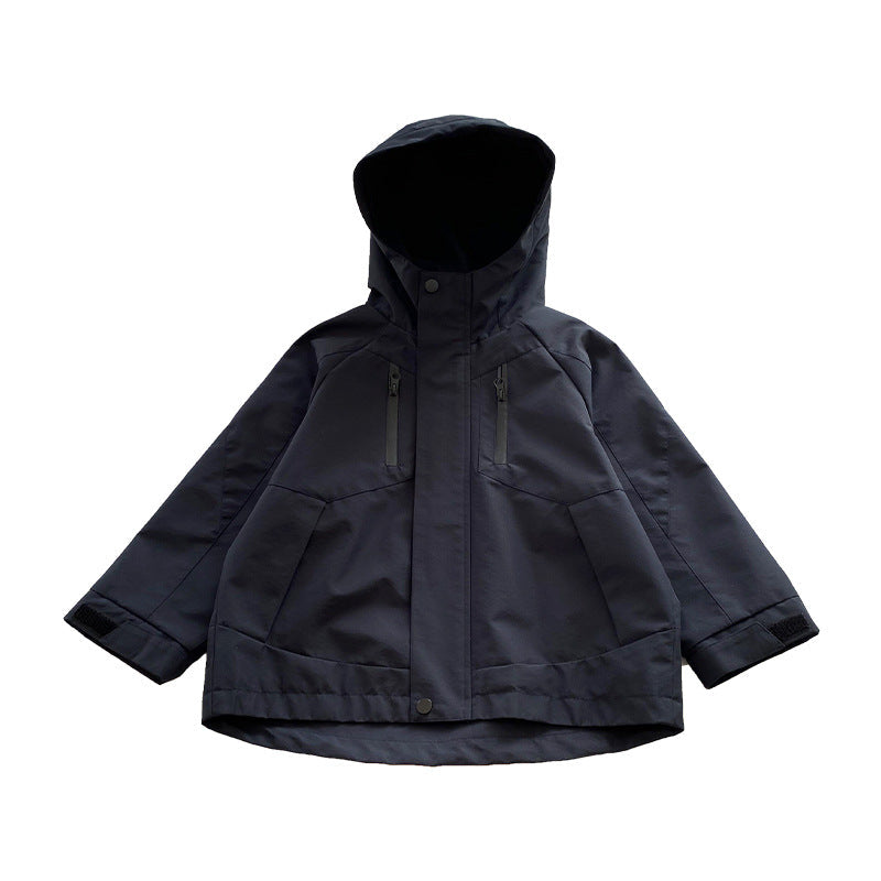 Children's autumn jacket boys hooded jacket autumn style outdoor waterproof sports tops 2024 autumn new