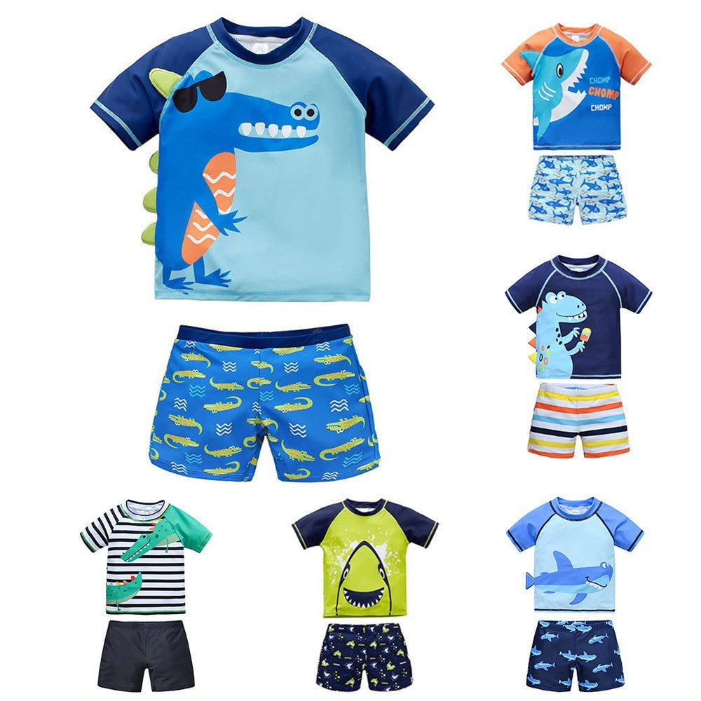 Children's swimsuit split 2024 summer new shark large and medium-sized children's hot spring swimsuit boy baby swimsuit wholesale