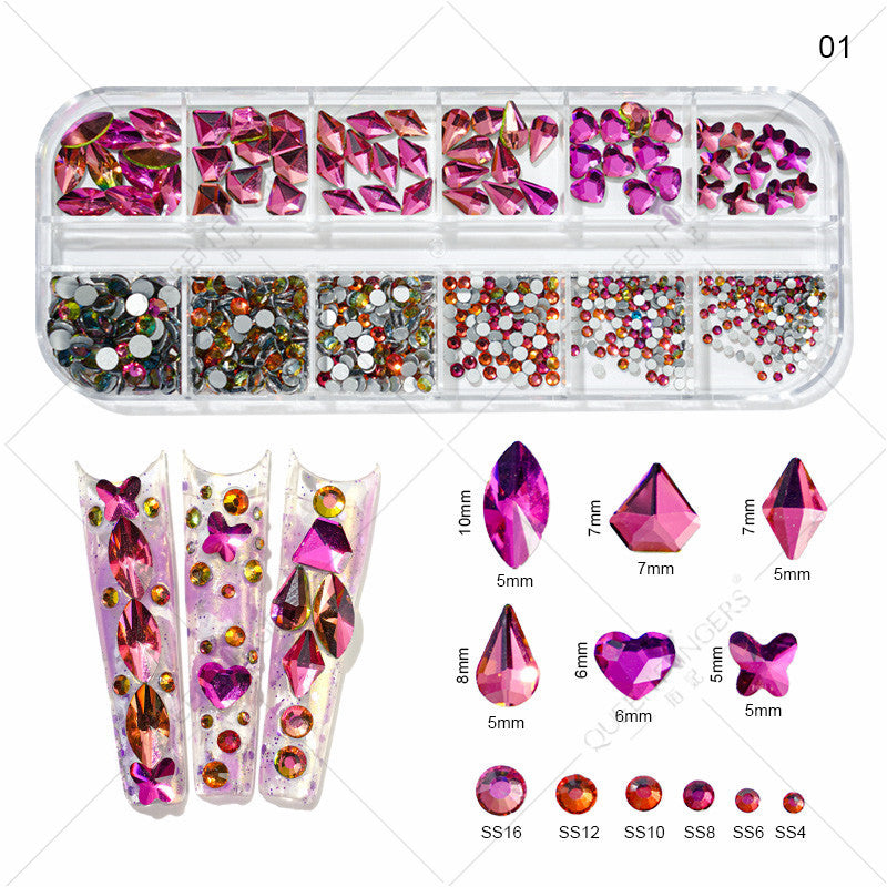 New nail art special-shaped diamond fantasy special-shaped flat bottom nail art diamond glass diamond jewelry nail stickers sequins accessories wholesale