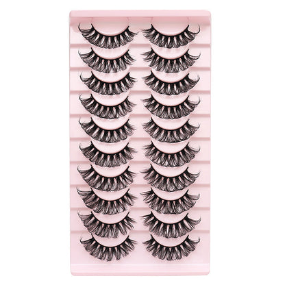 DINGSEN false eyelashes factory cross-border stable supply 10 pairs of DD holiday eyelashes Russian curling set