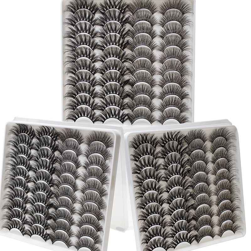 DINGSEN false eyelashes factory cross-border stable supply 20 pairs of eyelashes naturally curled thick three-dimensional eyelashes DD