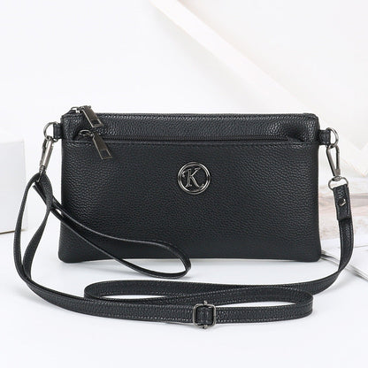 Genuine leather shoulder bag fashionable new crossbody bag Korean style ladies mobile phone bag versatile handbag casual women's bag 