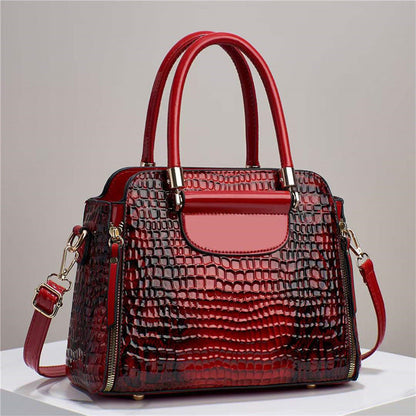 2024 autumn and winter bags for women new style fashion large capacity crocodile pattern embossed hand-held shoulder messenger women's bag 