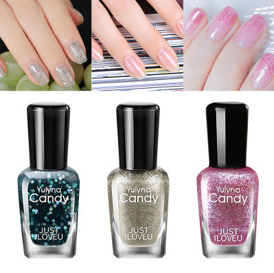 Yu Linna cross-border wholesale factory direct sales can not be peeled off a piece of toe nail polish set without baking