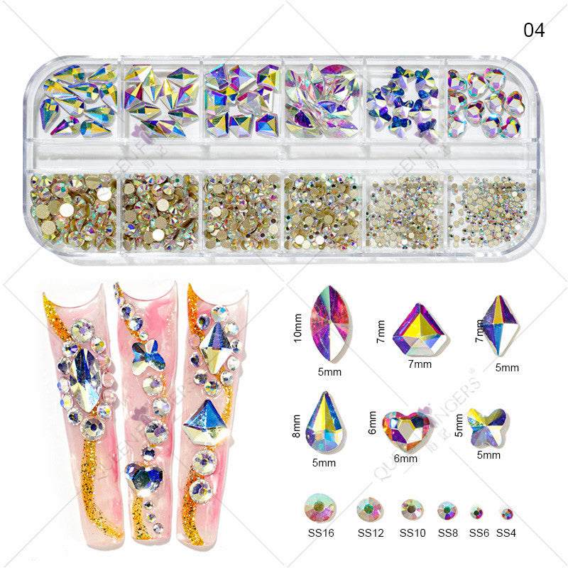 New nail art special-shaped diamond fantasy special-shaped flat bottom nail art diamond glass diamond jewelry nail stickers sequins accessories wholesale