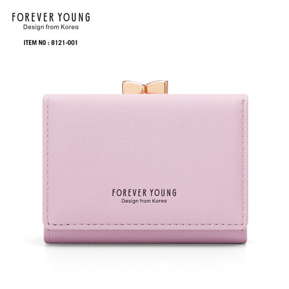 forever young wallet women's short cute Japanese style student wallet Korean version simple three folding coin purse