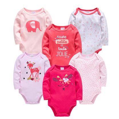 Cross-border factory baby jumpsuit autumn long-sleeved 6-piece set girls European and American jumpsuit children's clothes wholesale 