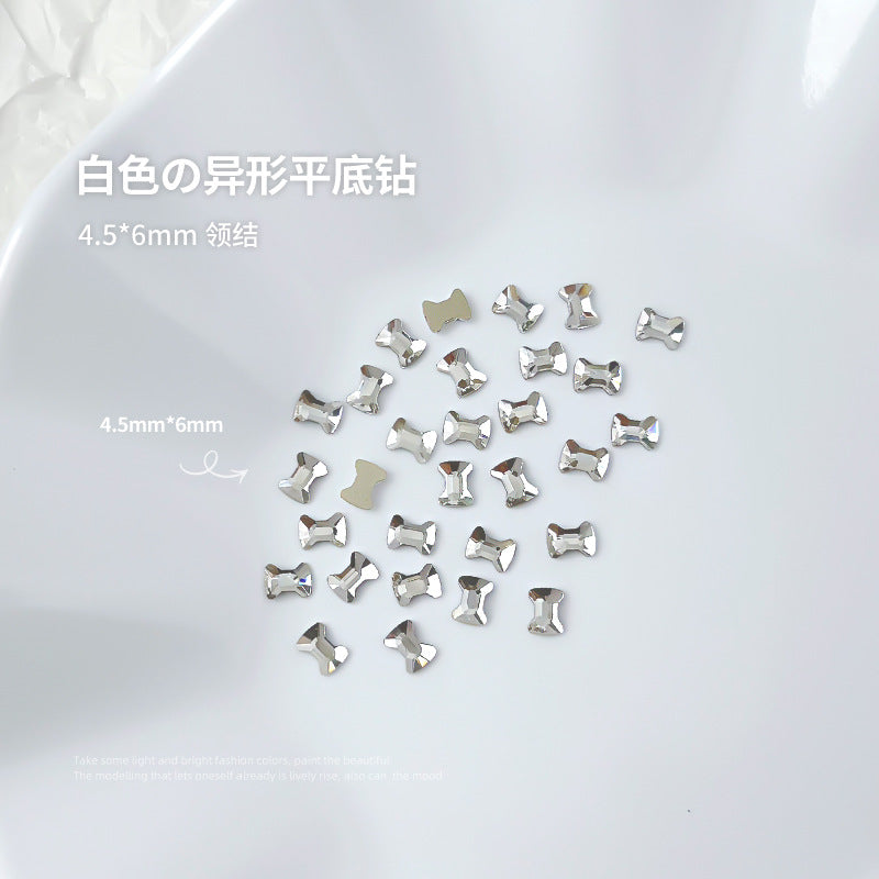 Nail jewelry flat bottom special shaped diamonds large and small mini water drop love square diamonds transparent diamonds white crystal wholesale