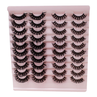 Dingsen false eyelashes factory cross-border stable supply 20 pairs of DD Russian curled eyelashes European and American thick