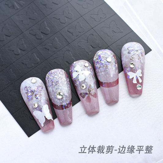 Nail art spray painting hollow stickers printed paper template new Japanese French smile line love butterfly star painted stickers