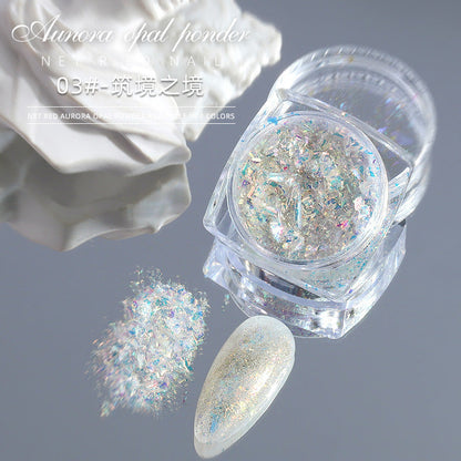 Opal powder aurora glitter nail art fantasy ultra-thin polarized dreamy brocade powder magic mirror powder nail art accessories